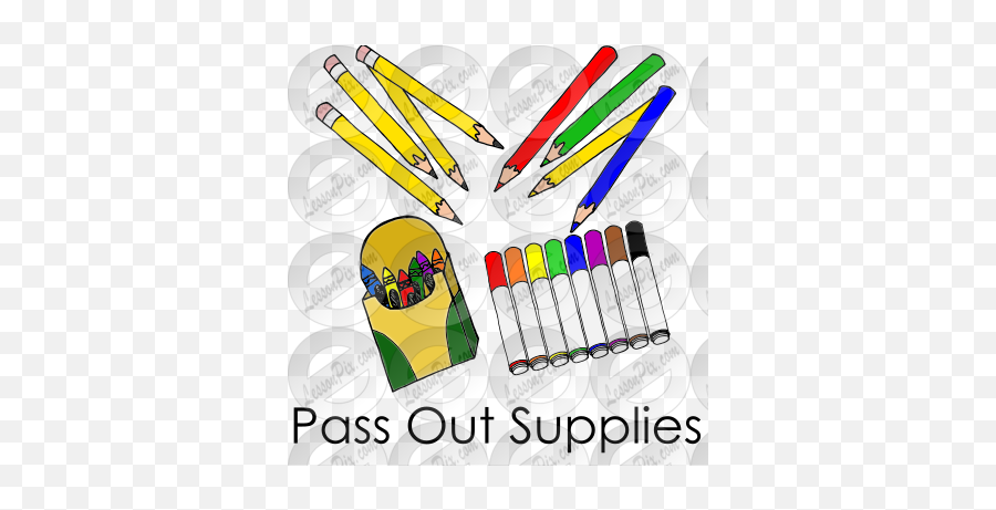 Pass Out Supplies Picture For Classroom Therapy Use - Horizontal Emoji,Supplies Clipart