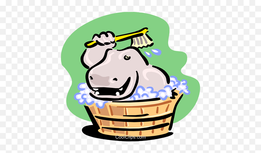Hippo Having A Bath Royalty Free Vector Clip Art Emoji,Hippopotamus Clipart