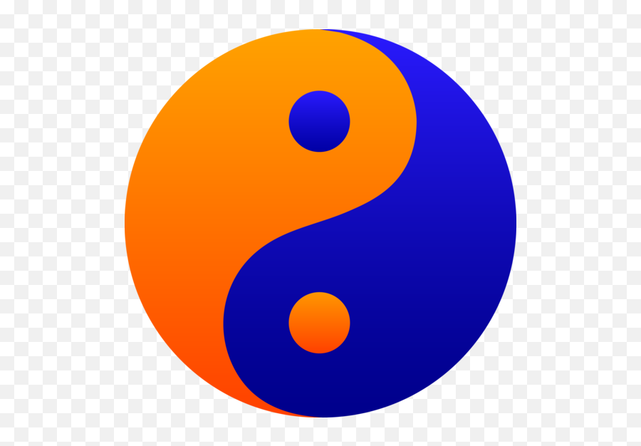 Orange And Blue Yin Yang Symbol Emoji,Yin Yang Logo