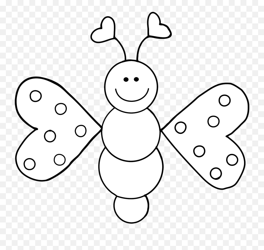 Love Bugs Freebie Clip Art Butterfly Coloring Page Emoji,Bug Clipart Black And White