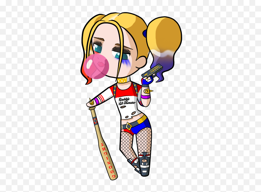 Harley Quinn Chibi Png - Harley Quinn Chibi Png 349333 Girly Emoji,Harley Quinn Png