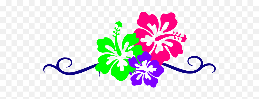 Hawaiian Flower Border Clip Art - Luau Flowers Clip Art Floral Emoji,Hawaiian Flower Clipart