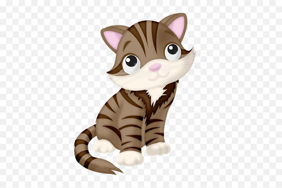Kittens Clipart Brown Cat Kittens Brown Cat Transparent - Cartoon Kitten Png Emoji,Kitten Png