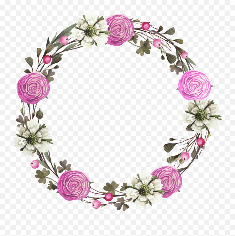 Flower Clipart Wreath Flower Wreath - Wreath Emoji,Floral Wreath Clipart