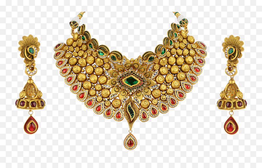 Sonu Jewellers - Gold Necklace Set Png Emoji,Png Jewellers