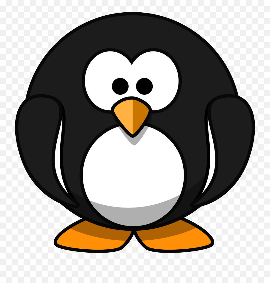 Free Clipart Cute Round Cartoon Penguin Flat Colors Qubodup - Round Cartoon Penguin Emoji,Colors Clipart