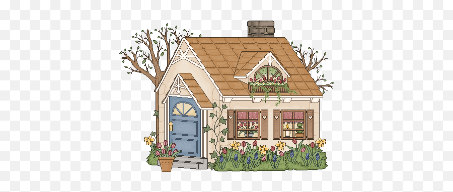 The Ideal House Cute House House White Houses - Simple House With Garden Cartoon Emoji,House Clipart