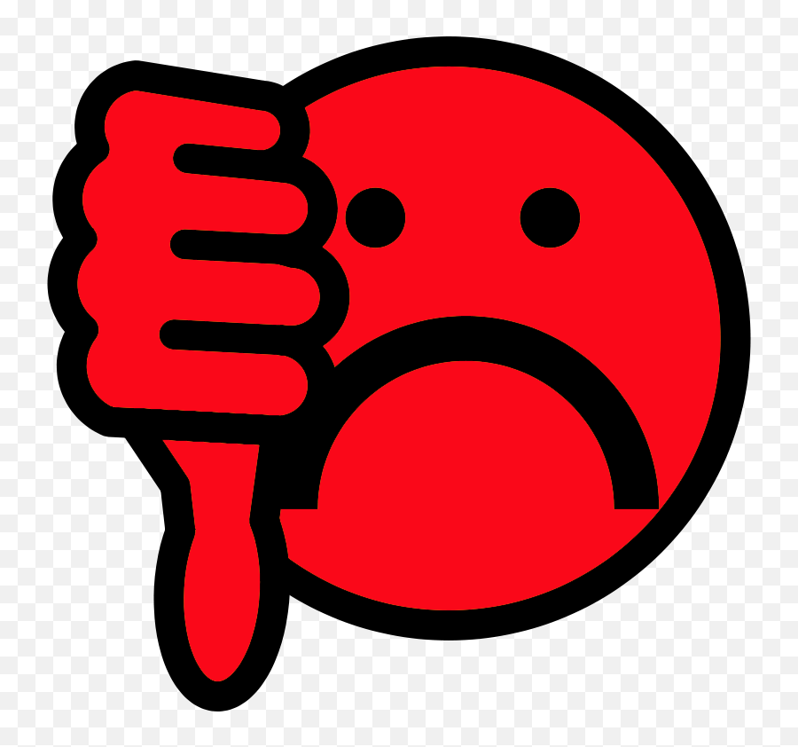 Red Thumbs Down Emoji Hd Png Download - Red Face Thumbs Down,Smiley Clipart
