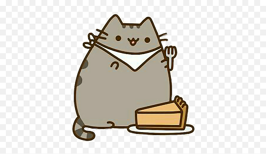 Download Pusheen Cat Cake - Pusheen Eating Cake Full Size Pusheen Eating Png Emoji,Pusheen Transparent Background