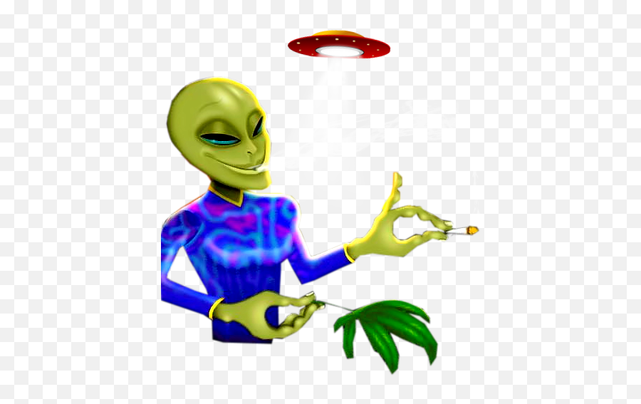Alien Weed - Alien Smoking Emoji,Weed Png
