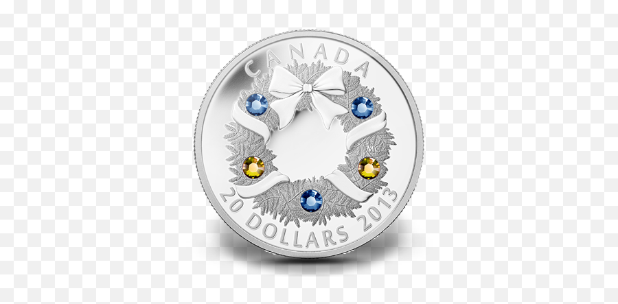 Holiday Wreath - Royal Canadian Mint 2009 Swarovski Hd Png Emoji,Holiday Wreath Png