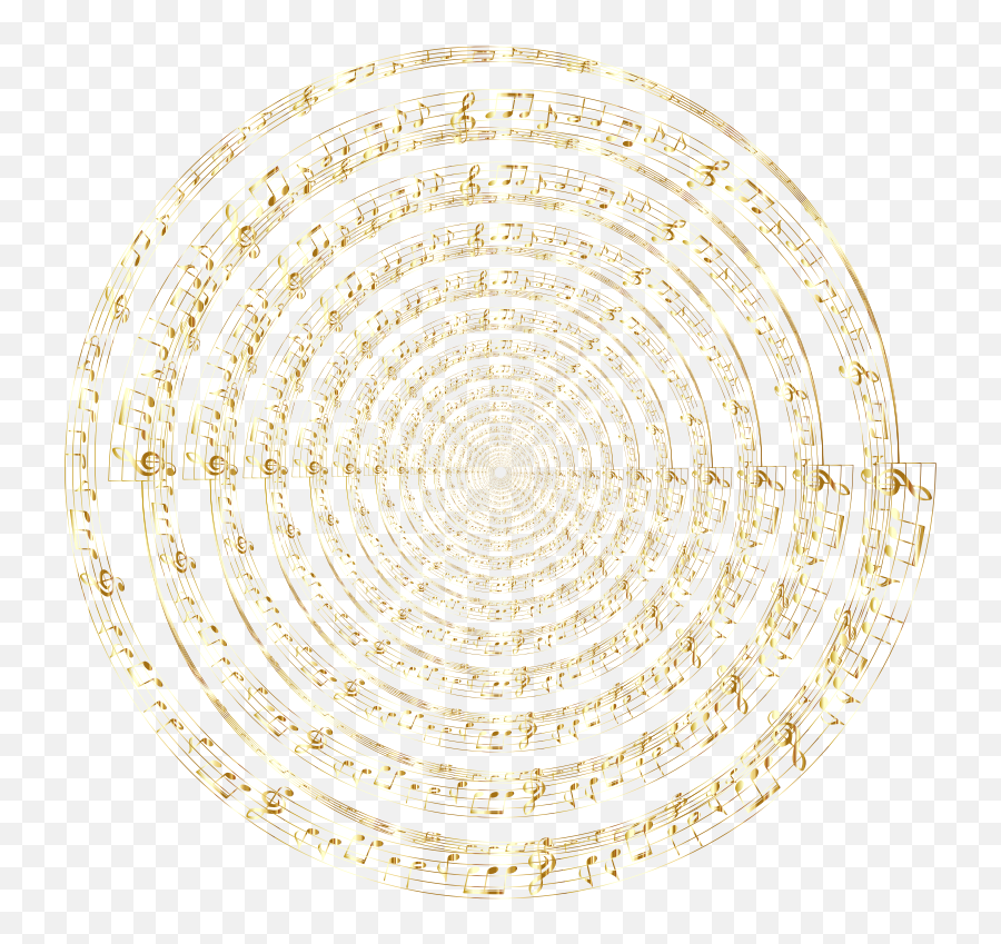 Gold Musical Maelstrom 4 No Background - Openclipart Emoji,Gold Music Notes Png