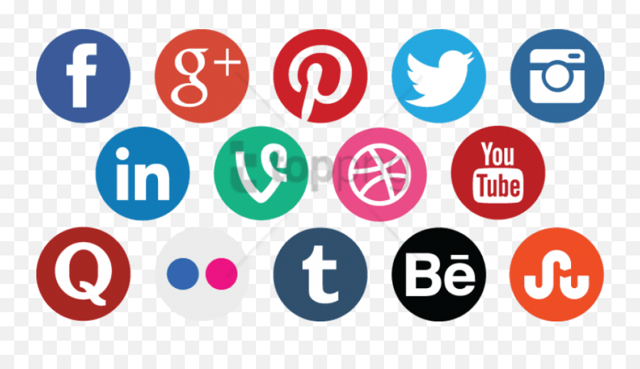 Social Media Logos Png No Background - Transparent Background Social Media Png Emoji,Social Media Logos