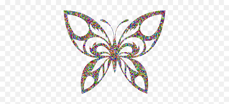 Geeksvgs Chromatic Confetti Tribal Butterfly Silhouette - Tribal Butterfly Silhouette Emoji,Butterfly Silhouette Png