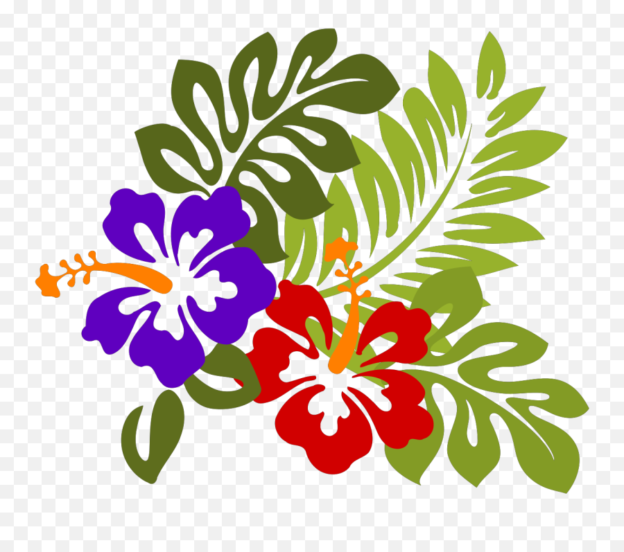 Hibiscus Svg Vector Hibiscus Clip Art - Svg Clipart Hawaiian Flower And Leaves Emoji,Hibiscus Clipart