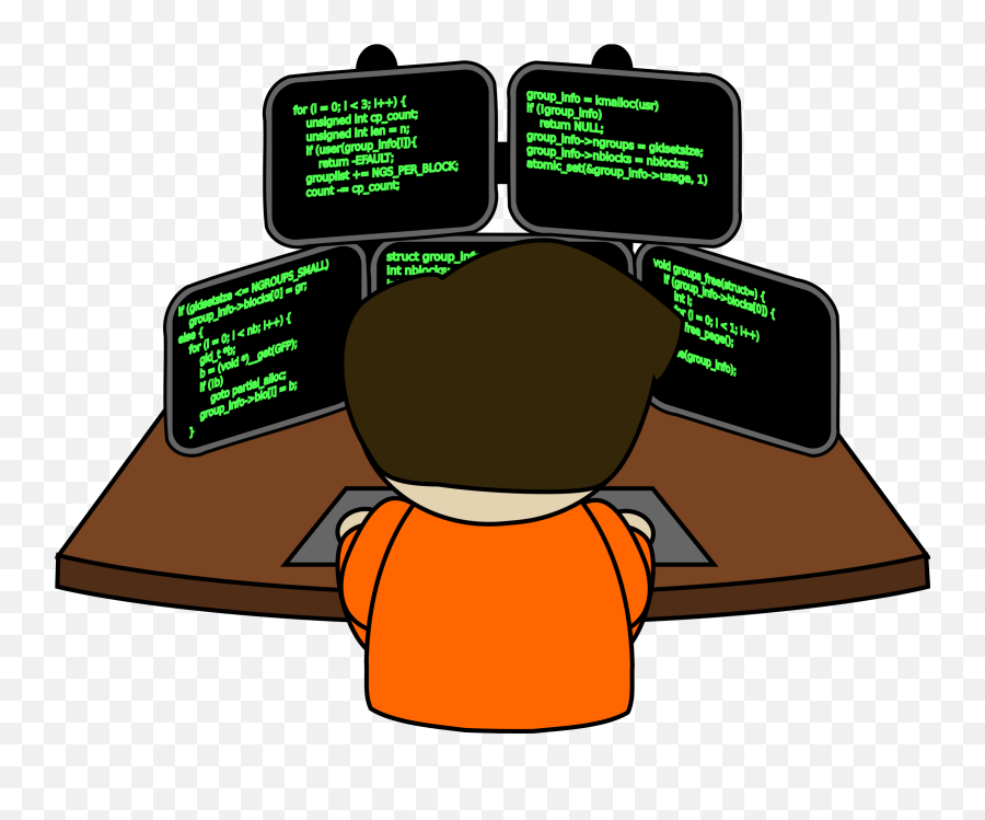 Computer Clipart Man Working Atputers - Programmer Clipart Emoji,Computer Clipart