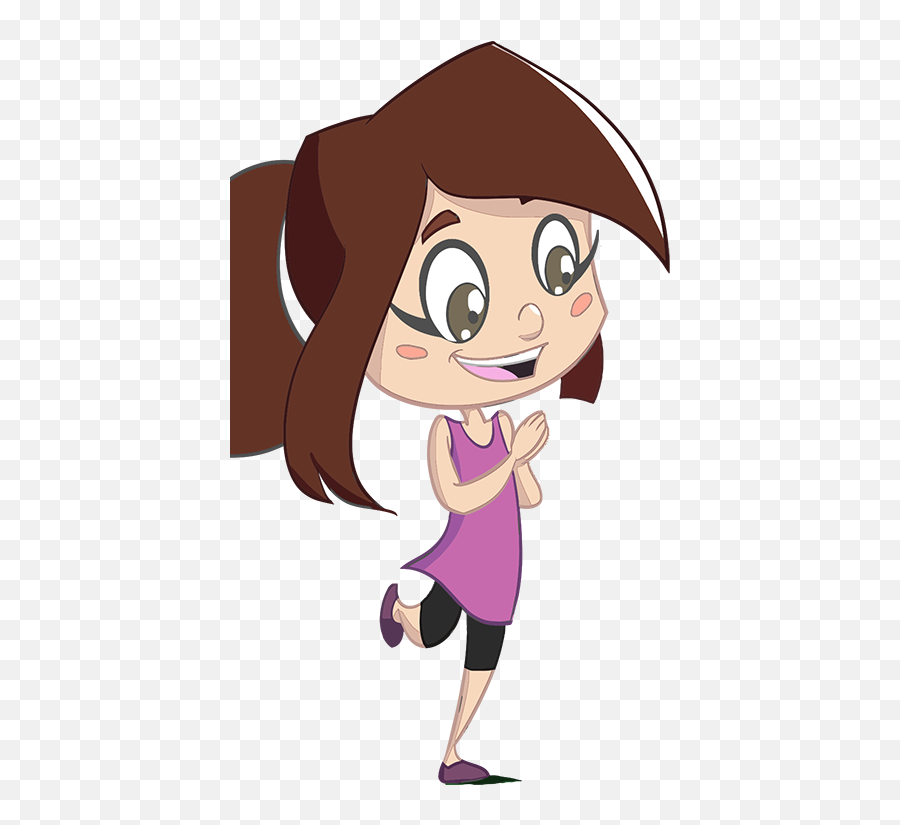 Excited Girl - Girl Cartoon With Transparent Background Emoji,Girl Transparent Background