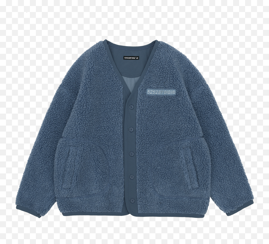 5252 - Oioi 5bo Logo Shearling Jacket Emoji,Blue Jacket Logo