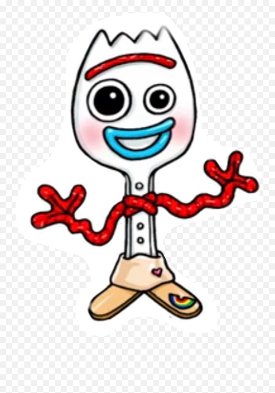 Forky Sticker By Emiliafernandapac - Characters Toy Story Drawing Emoji,Forky Png