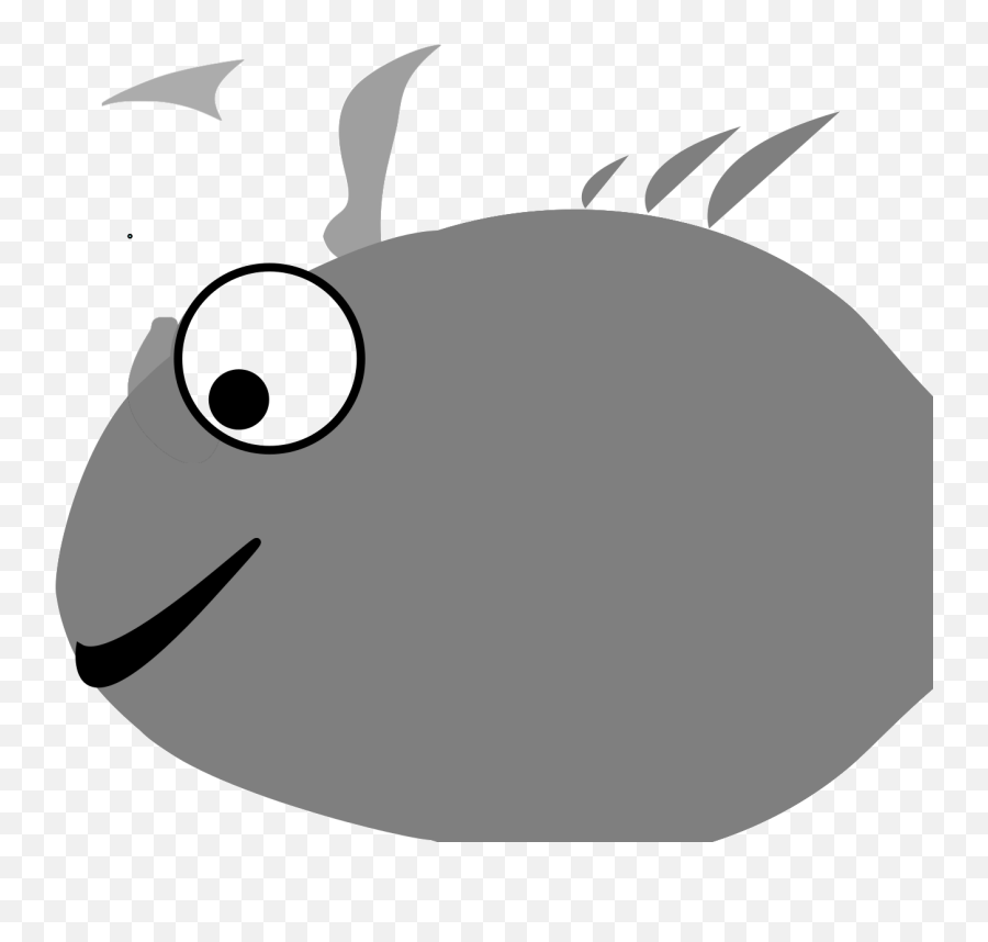 Grey Happy Fish Svg Vector Grey Happy Fish Clip Art - Svg Emoji,Fish Skeleton Clipart