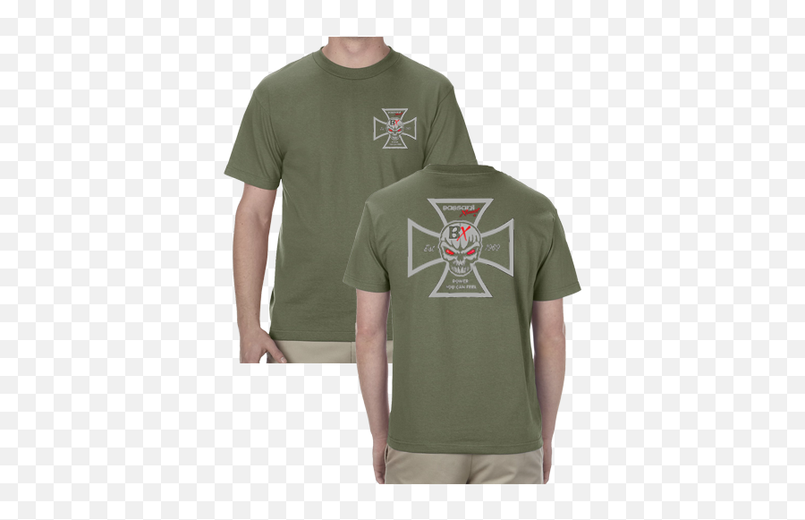 Bassani Xhaust Iron Cross T - Shirt Army Green Emoji,Iron Cross Transparent