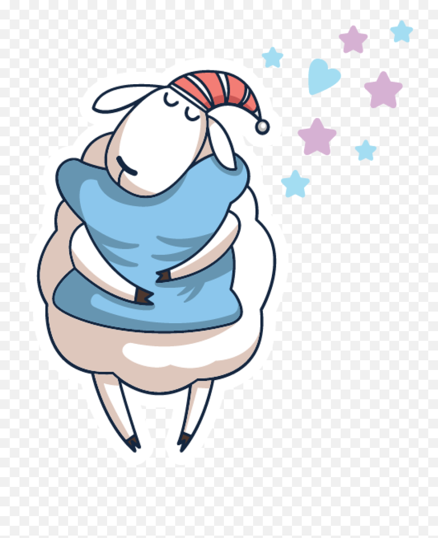 Cute Sheep Cartoon Character With Pillow Online 12 Template Emoji,Cute Sheep Clipart