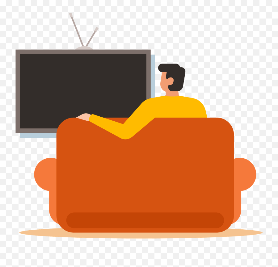 Man Watching Tv Clipart Free Download Transparent Png - Man Watching Tv Clipart Emoji,Tv Png