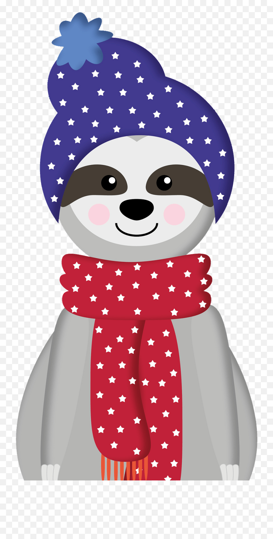 Christmas Sloth Clipart - Winter Sloth Clip Art Emoji,Sloth Clipart