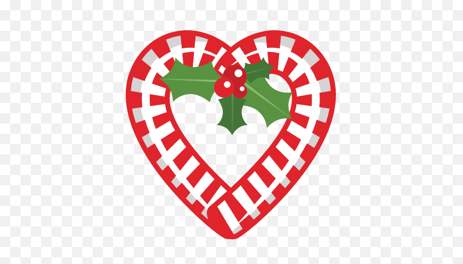 Candy Cane Heart Svg Scrapbook Cut File - Cute Christmas Heart Clipart Emoji,Candy Heart Clipart