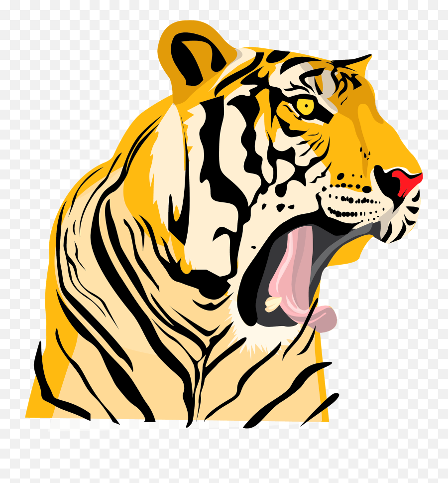 Growling Tiger Face Clipart - Roaring Easy Tiger Drawing Emoji,Tiger Face Clipart