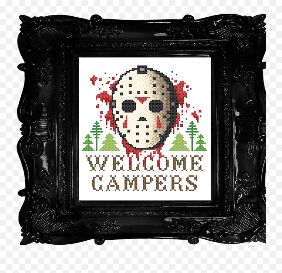 The Witchy Stitcher - Witchy Stitch Art Cross Stitch Welcome Campers Cross Stitch Pattern Emoji,Friday The 13th Logo Png
