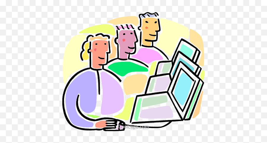 Students Working At Computers Royalty Emoji,Students Working Clipart