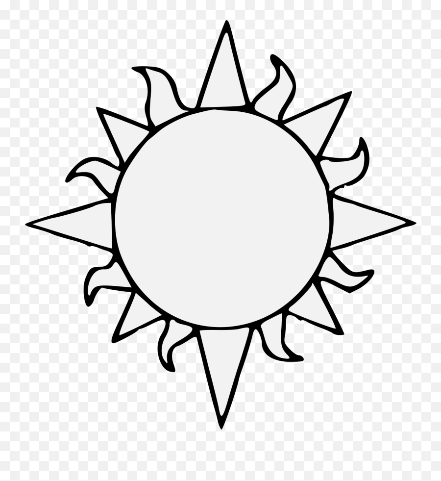 Details Png - Sun Clipart Transparent Black And White Simple Sun Zentangle Emoji,Sun Clipart Black And White