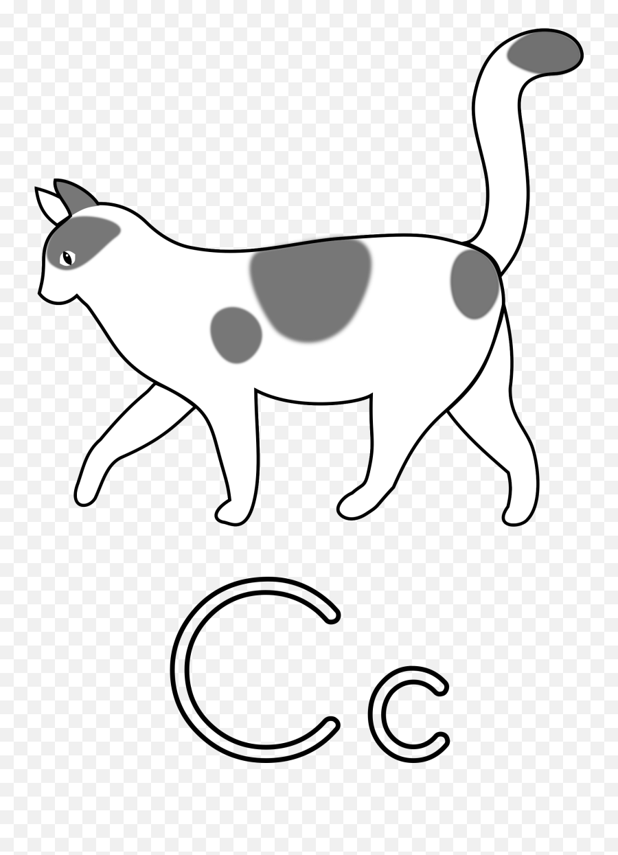 Letters Clipart Black And White Letters Black And White - Cat Side View Of Cartoon Emoji,Cat Clipart Black And White
