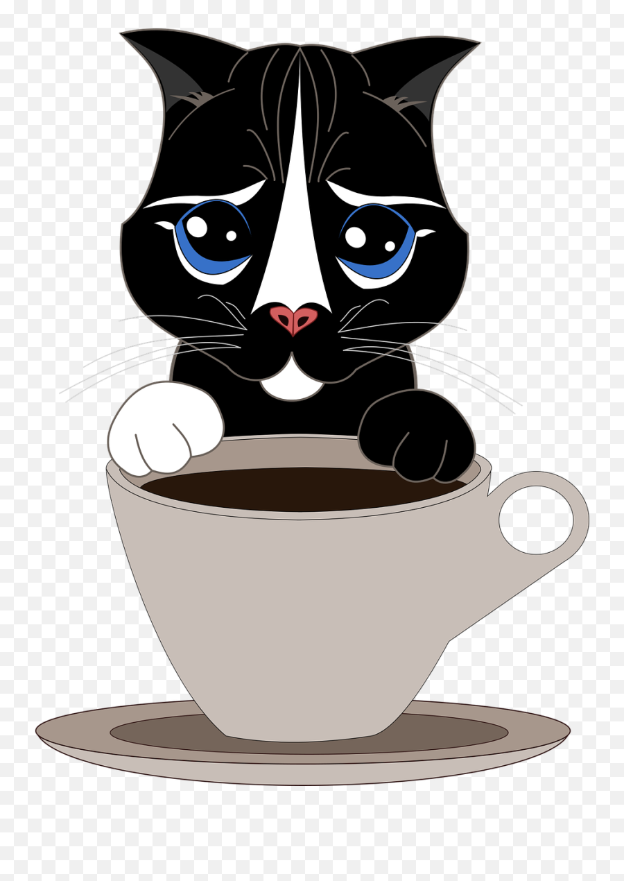 Cat Mascot Cup - Free Vector Graphic On Pixabay Emoji,Dog And Cat Silhouettes Clipart