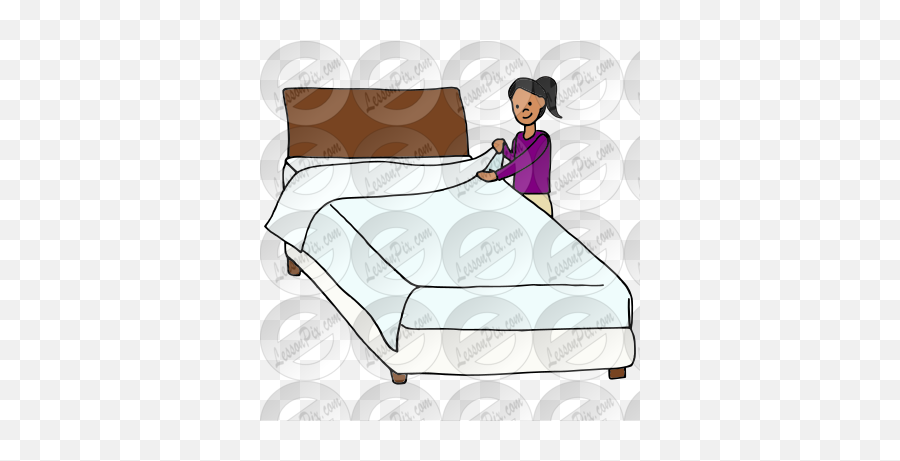 Top Sheet Picture For Classroom Therapy Use - Great Top Twin Size Emoji,Make Bed Clipart