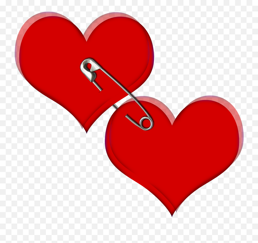 Two Hearts With Pin Clipart - Whatsapp Love Status Hd Emoji,Pin Clipart