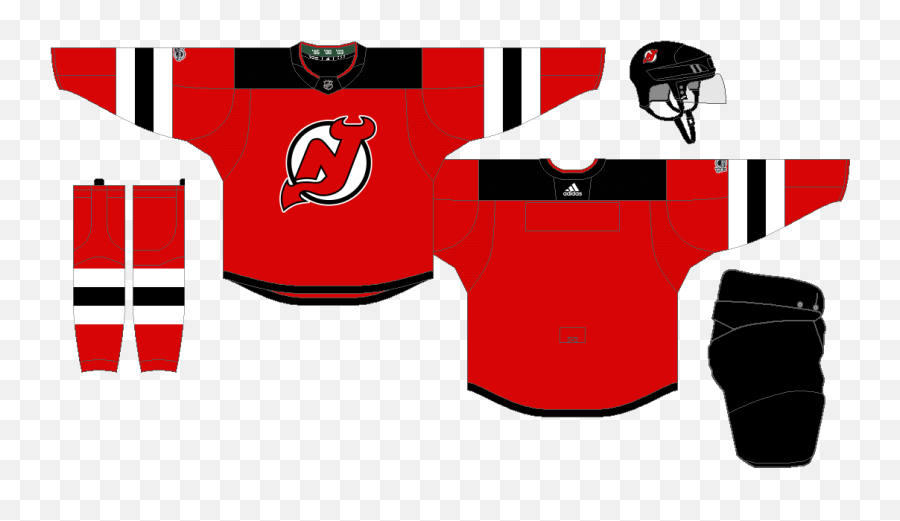 New Jersey Devils - The Nhl Uniform Matchup Database Anaheim Ducks Jersey Template Emoji,Nj Devils Logo
