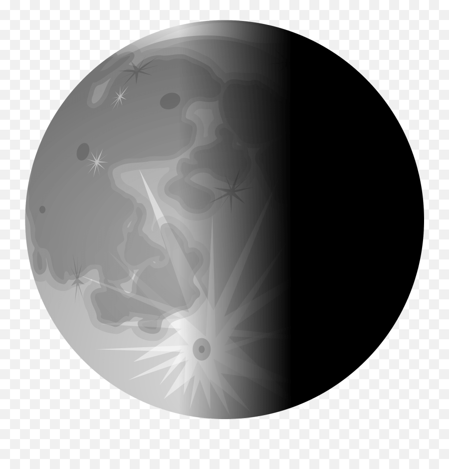 Third Quarter Moon - Grayscale Clipart Free Download Luna Desde El Espacio Dibujo Emoji,3 Clipart