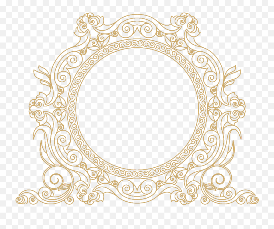 Frame Border Swirls Design Pattern Paisley Gold - Frame Golden Circle Design Png Emoji,Paisley Png