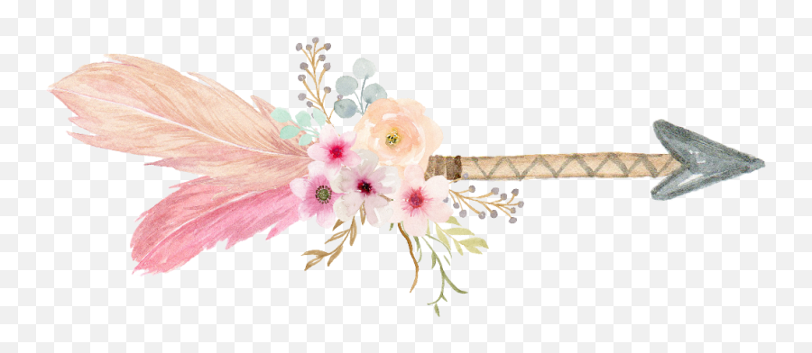 Arrow Boho Bohemian Bohemianstyle Feather Floralarrow - Transparent Boho Flowers Emoji,Boho Clipart