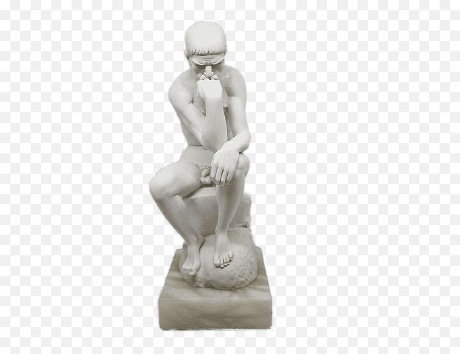 Download Hd Pensatore Di Rodin The - Classical Sculpture Emoji,The Thinker Png