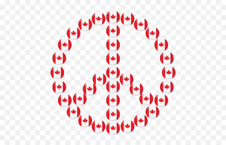 Canada Flag Peace Sign Joypixels Sticker - Canada Flag Peace Emoji,Canadian Flag Transparent