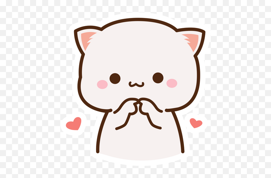 Embarrassed Mochi Mochi Peach Cat Sticker - Sticker Mania Emoji,Cute Cat Png