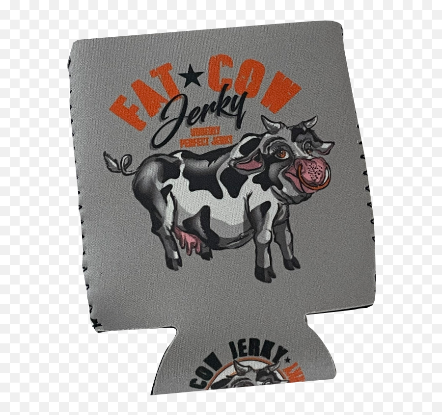 Fat Cow Jerky Koozie Emoji,Jerky Logo