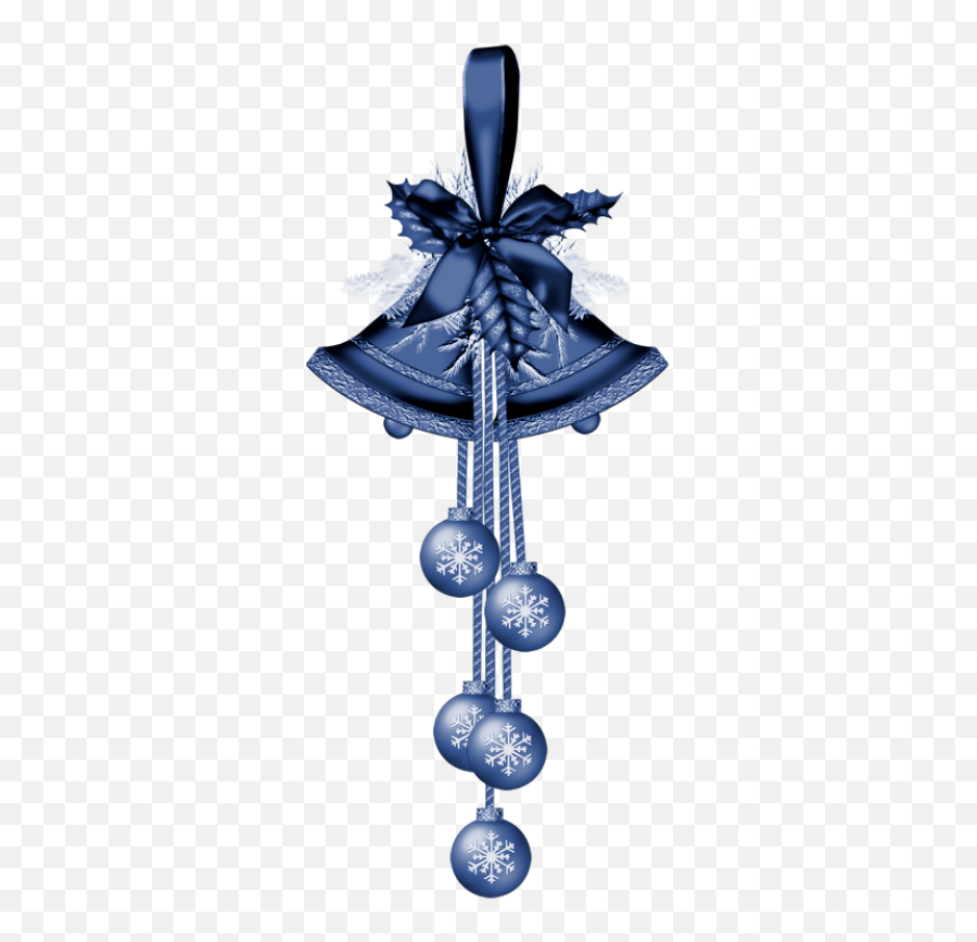 Blue Christmas Bells Clip Art - Bow Emoji,Christmas Bells Clipart