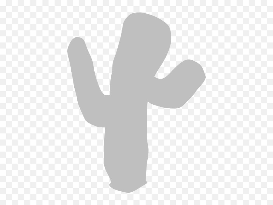 Cactus Pppp Grey Clip Art At Clkercom - Vector Clip Art Sign Language Emoji,Cactus Clipart Black And White