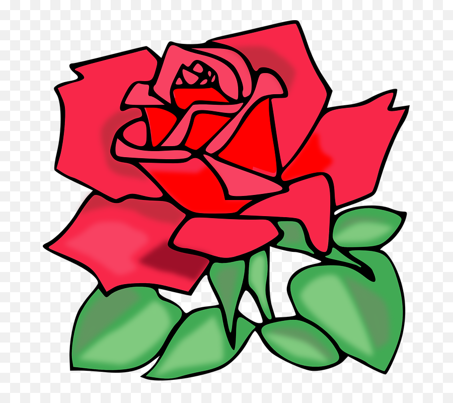 Red Rose Clip Art - Vector Clip Art Online Royalty Free Printable Roses Emoji,Free Rose Clipart