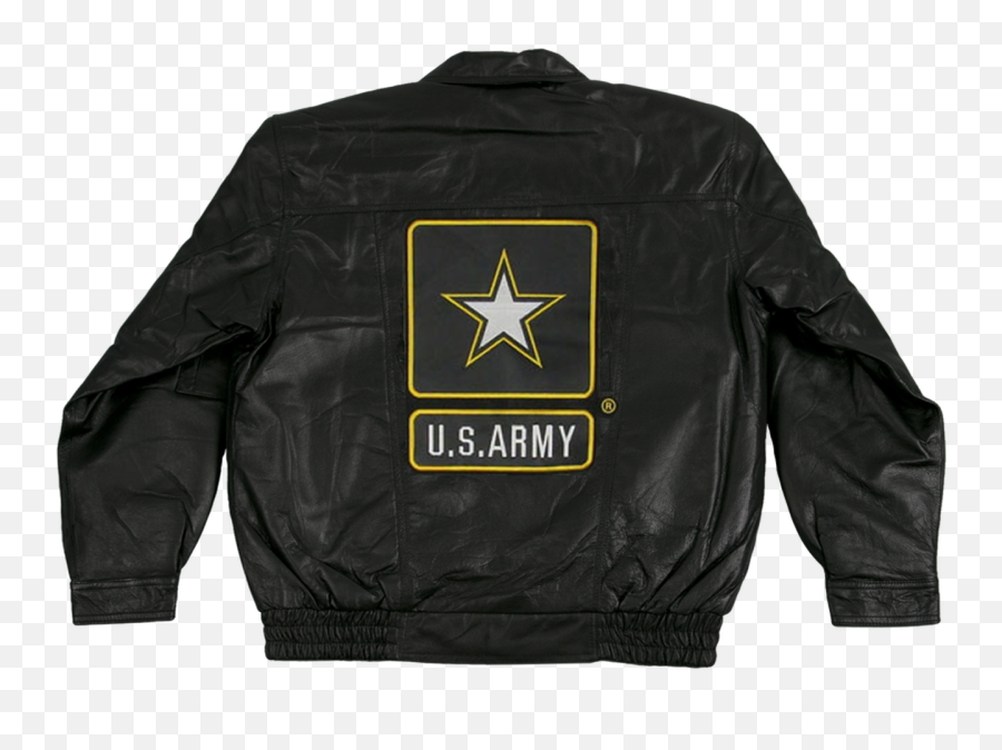 04991 - Army Leather Bomber Jacket With Army Star Logo Star Jackets Logo Emoji,Army Ranger Logo