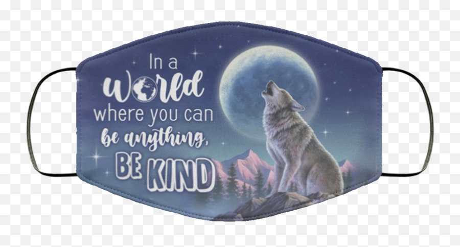 Anything Be Kind Wolf Face Mask - Jack And Sally Face Mask Emoji,Wolf Face Png